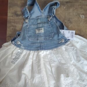 OshKosh B'gosh Blue and White Kids Denim Skirtall